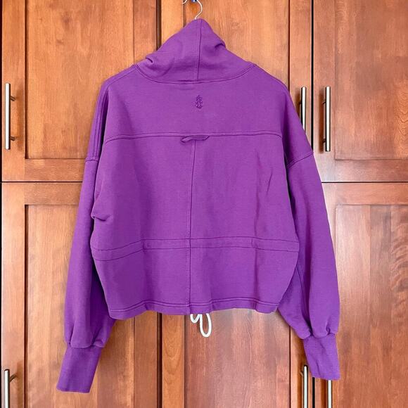 Free People Movement Remi Pullover Sweatshirt High Neck Purple Size Small NEW - Picture 7 of 12